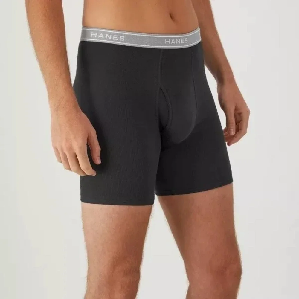 Men's Boxer Briefs by Hanes Black/Gray XL 9-Pack New With Tags